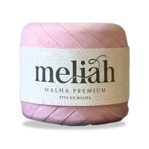 Fita de malha premium Meliah rosa bebê 240g/80m