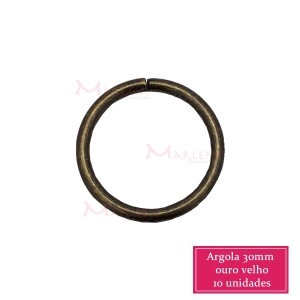 Argola 29mm com 10 ouro velho aberta