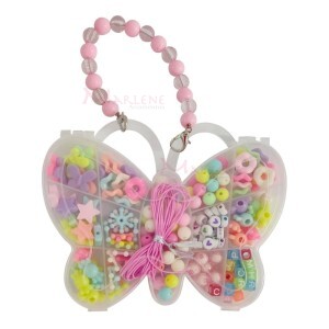 Kit missangas variadas para colares e pulseiras artesanais estojo borboleta box-003/95337