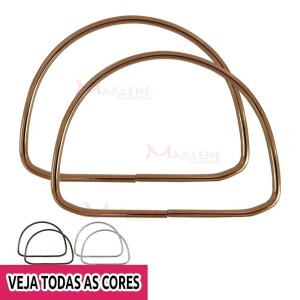 Alça de metal para bolsa meia argola 13 cm HYTSD05 com 1 par (Abertas)