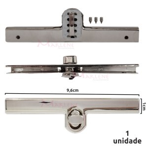 Fecho para bolsa com torniquete cor níquel 9,6cm HYSK7006 com1 unidade