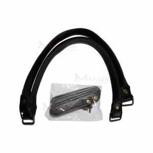 Alça de bolsa de mão preta 1 par