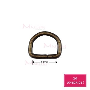 Meia argola 13mm ouro velho com 20 unidades