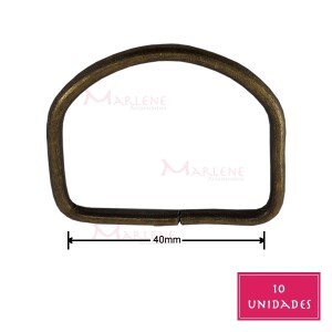 Meia argola 38mm ouro velho com 10 unidades