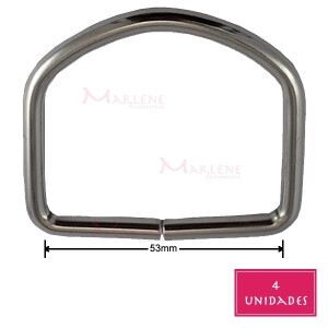 Meia argola 53mm níquel com 4 unidades