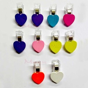 Prendedor de patchwork coração com 10 unidades