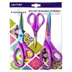 Kit 3 tesouras de titânio Lanmax