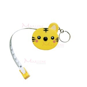 Fita métrica tigre amarelo retrátil com chaveiro