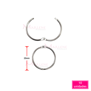 Argola articulada 25mm níquel com 10 unidades importada