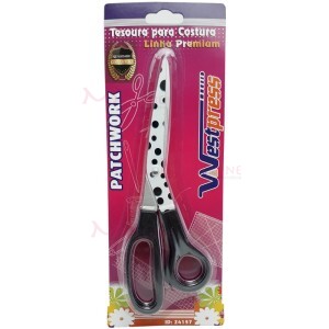 Tesoura decora bolinhas pretas multiuso Westpress