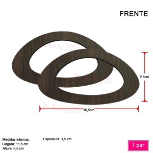 Alça mdf meia argola oval 