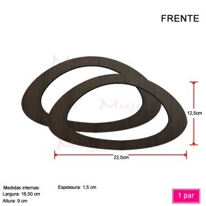 Alça mdf meia argola oval 