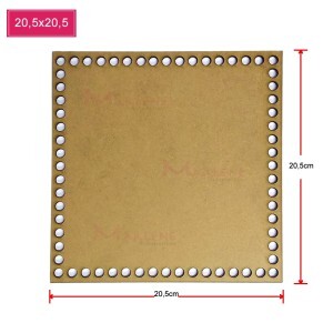 Base mdf quadrada 20,5x20,5cm para crochê
