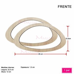 Alça mdf meia argola oval 