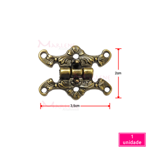 Dobradiça trabalhada ouro velho 15700 com 1 unidade