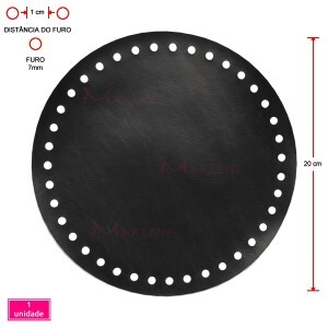 Fundo de bolsa preto 20cm redondo sintético