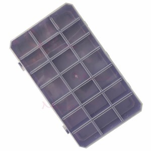 Estojo retangular lilás com 21 divisórias