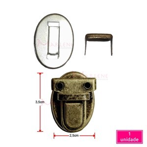 Fecho para bolsa com encaixe ouro velho