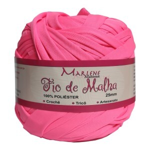 Fio de malha rosa fluor 25mm 180g M-030 poliéster