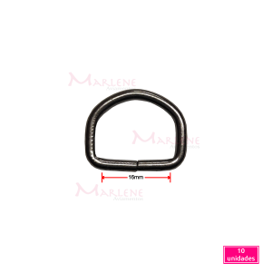 Meia argola 16mm grafite com 10 unidades