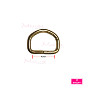 Meia argola 16mm latonada com 10 unidades