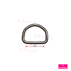 Meia argola 16mm níquel com 10 unidades