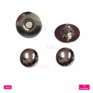 Botão de ímã 18mm rebite duplo níquel com 10 unidades