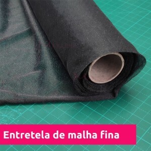 Entretela de malha gramatura 41 preta por metro