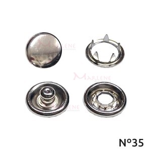 Botão de pressão 35 metal liso níquel com 25 unidades Eberle