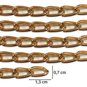 Corrente para roupa e alça latonada risco prata XLT-015 por metro