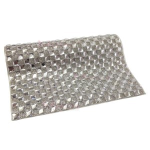 Manta de strass com pedra 23x39cm prata colante
