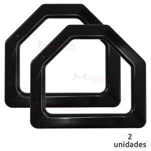 Alça para bolsa meia argola preta 7652 com 1 par