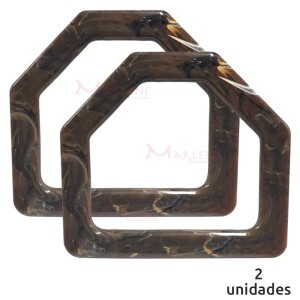 Alça para bolsa meia argola tartaruga mesclada 7652 com 1 par