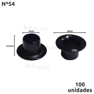 Ilhós 54 alumínio Baxmann com 100 unidades