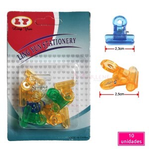 Mini prendedor plástico com 10 unidades