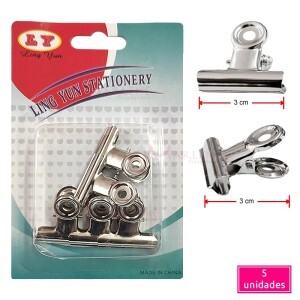 Prendedor metal para papel 5 unidades