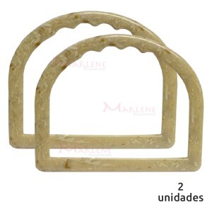 Alça para bolsa meia argola marfim mesclado 7337