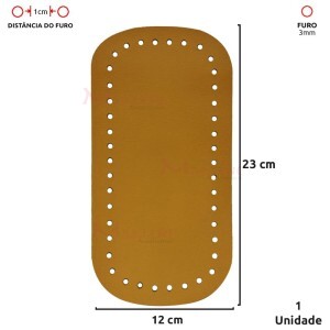 Fundo para bolsa de crochê 12x23cm retangular em couro sintético