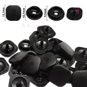 Botão de pressão Ritas 15mm quadrado com 50 unidades