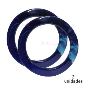 Alça redonda para bolsa de crochê e tricô azul mesclado 7710 com 1 par (Plástica)