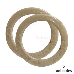 Alça redonda para bolsa de crochê e tricô marfim mesclado 7710 com 1 par (Plástica)