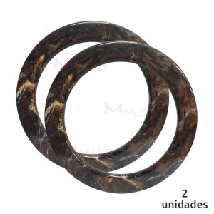 Alça redonda para bolsa de crochê e tricô tartaruga mesclada 7710 com 1 par (Plástica)