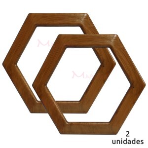 Alça para bolsa hexagonal cor madeira envernizada 7708 com 1 par (Plástica)
