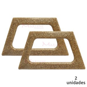 Alça para bolsa trapézio cor madeira 7709 com 1 par (Plástica)