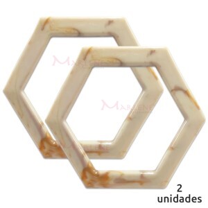 Alça para bolsa hexagonal cor offwhite mesclado 7708 com 1 par