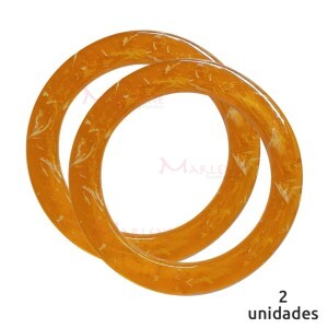  Alça redonda para bolsa de crochê e tricô laranja 7710 com 1 par (Plástica)