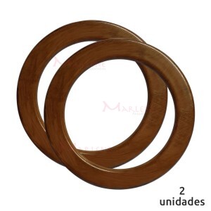 Alça redonda para bolsa de crochê e tricô madeira envernizada 7710 com 1 par (Plástica)