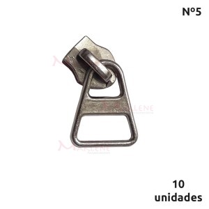 Cursor de ziper nº5 trabalhado com 10 unidades níquel N56L-487