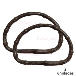 Alça para bolsa meia argola 7490 cor imbuia com 1 par