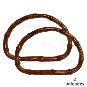 Alça para bolsa meia argola 7490 cor mel com 1 par